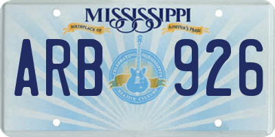 MS license plate ARB926