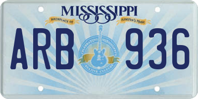 MS license plate ARB936