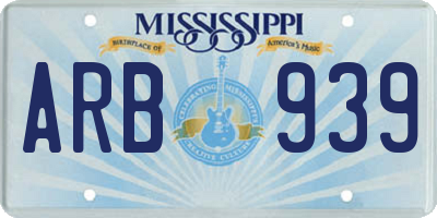 MS license plate ARB939