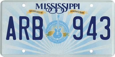 MS license plate ARB943