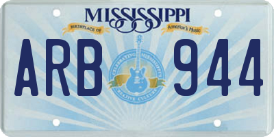 MS license plate ARB944