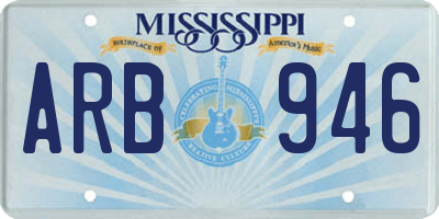 MS license plate ARB946