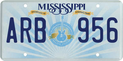 MS license plate ARB956