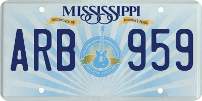MS license plate ARB959