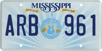 MS license plate ARB961