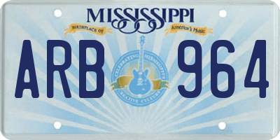 MS license plate ARB964