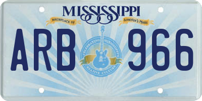 MS license plate ARB966