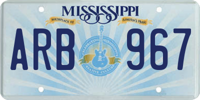 MS license plate ARB967