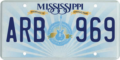 MS license plate ARB969