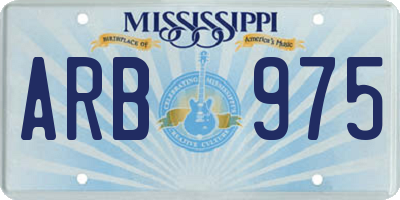 MS license plate ARB975