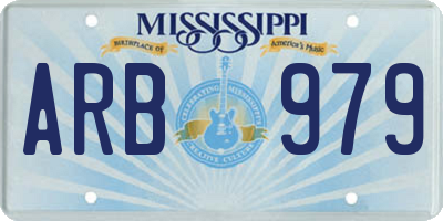 MS license plate ARB979