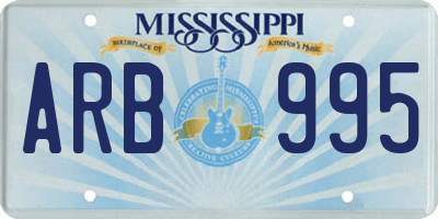 MS license plate ARB995