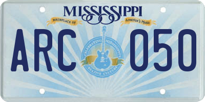 MS license plate ARC050