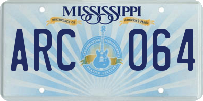 MS license plate ARC064
