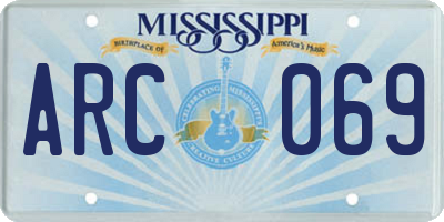 MS license plate ARC069