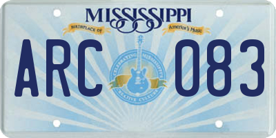MS license plate ARC083