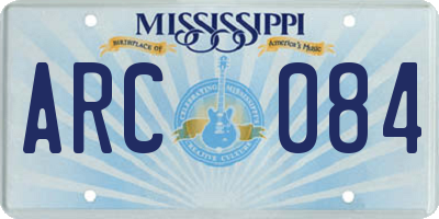 MS license plate ARC084