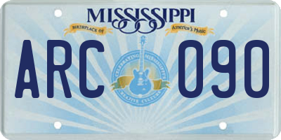 MS license plate ARC090
