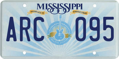 MS license plate ARC095