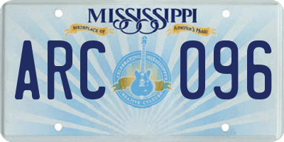 MS license plate ARC096