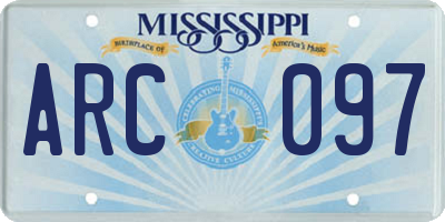 MS license plate ARC097