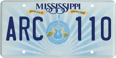 MS license plate ARC110