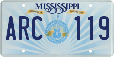 MS license plate ARC119