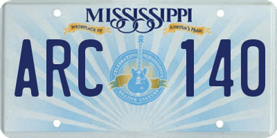 MS license plate ARC140
