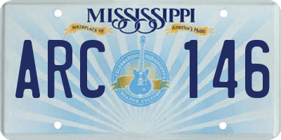 MS license plate ARC146