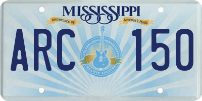 MS license plate ARC150