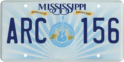 MS license plate ARC156