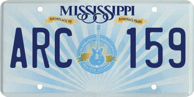 MS license plate ARC159
