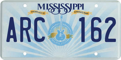 MS license plate ARC162