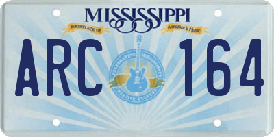 MS license plate ARC164