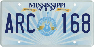 MS license plate ARC168
