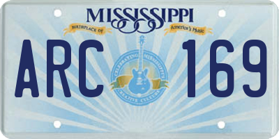 MS license plate ARC169