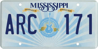 MS license plate ARC171