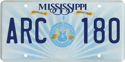 MS license plate ARC180