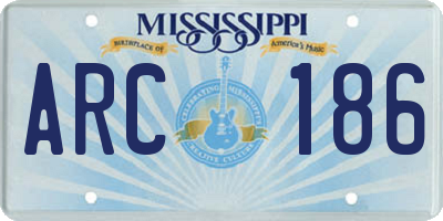 MS license plate ARC186