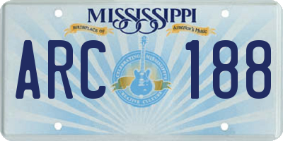 MS license plate ARC188