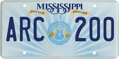 MS license plate ARC200