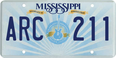 MS license plate ARC211