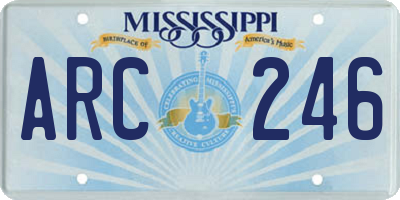 MS license plate ARC246