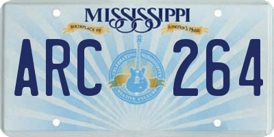 MS license plate ARC264