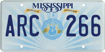 MS license plate ARC266