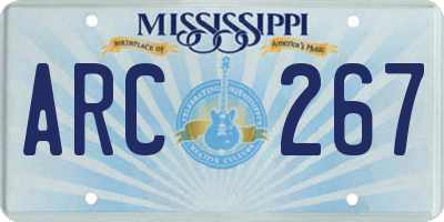 MS license plate ARC267