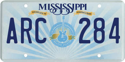 MS license plate ARC284