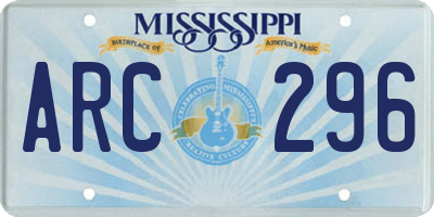 MS license plate ARC296