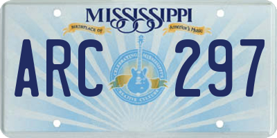 MS license plate ARC297