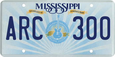 MS license plate ARC300
